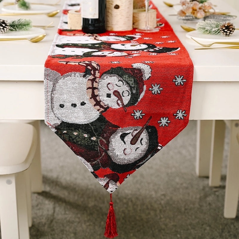 Festive Knitted Christmas Table Runner Cozy Holiday Table Decoration|Home Decor