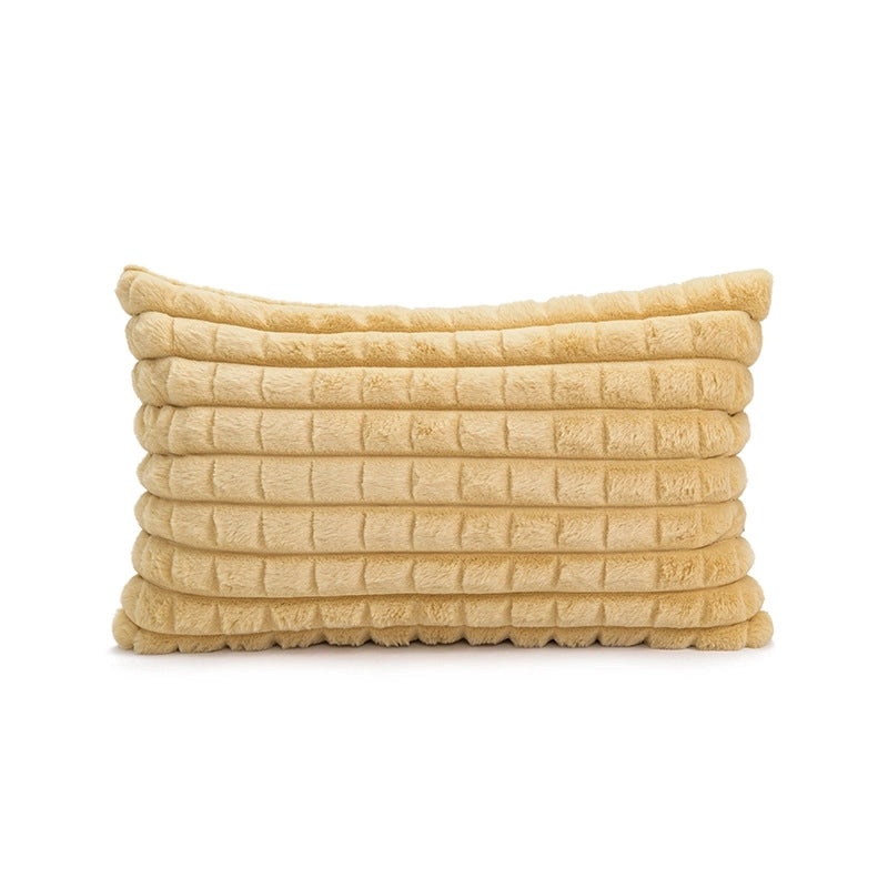 Cozy Plaid and Solid Color Plush Pillow Covers for Couch and Sofa Decor | Home Decor Accessories