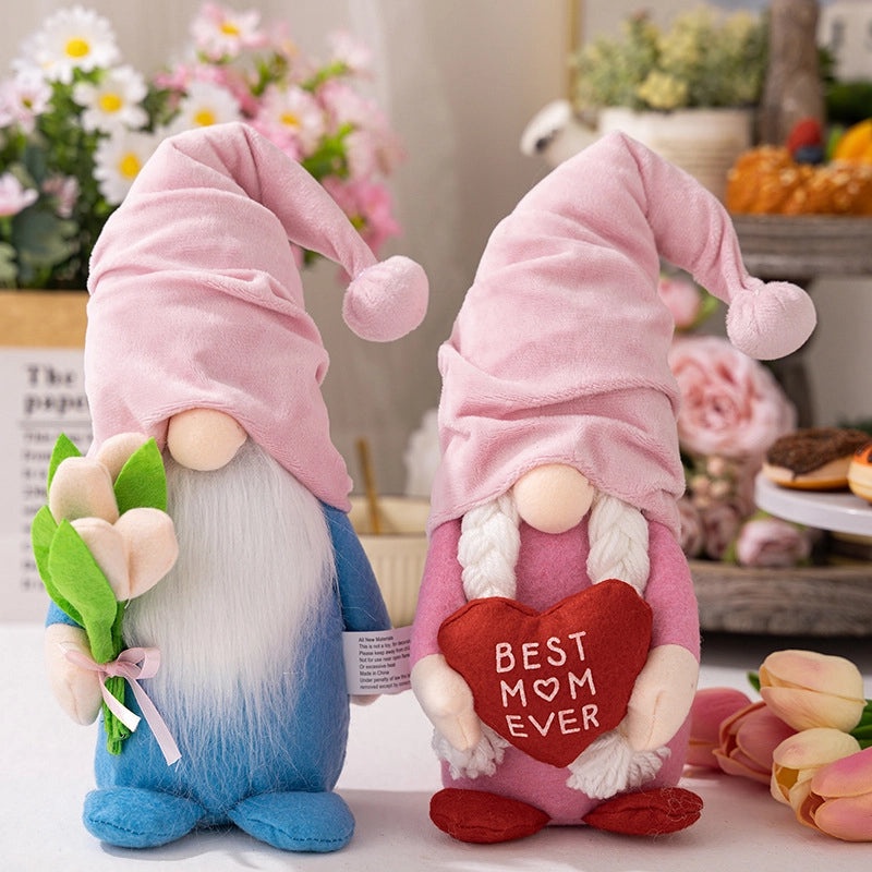 Cute Heart-Shaped Letter Rudolph Doll Table Decoration for Mother's Day Daily Festival|Home Decor