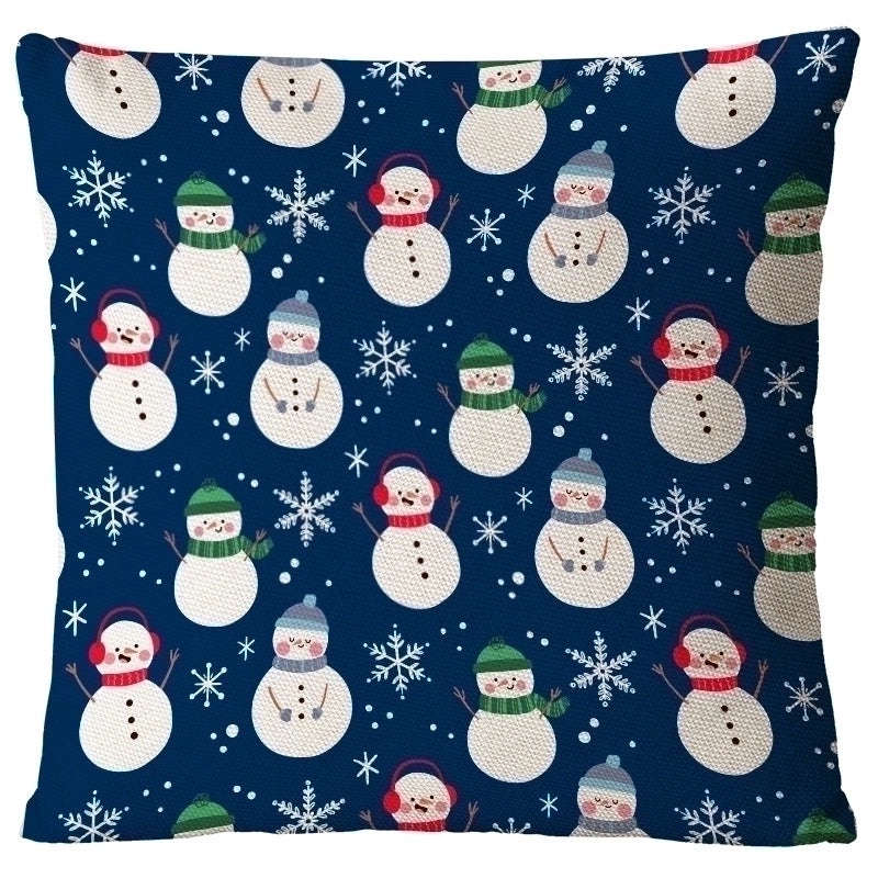 Festive Santa Snowman Linen Pillow Covers for Couch Sofa Holiday Home Decor | Home Decor & Pillows