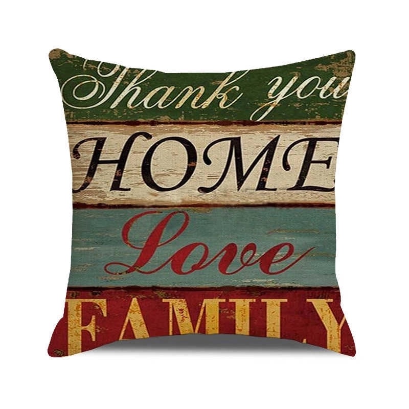 Vintage Letter Print Polyester Pillow Covers|Home Decor Pillows