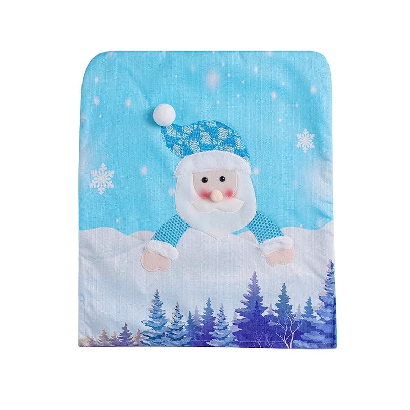 Christmas Blue Snowman Chair Cover with Lights | Holiday Decor