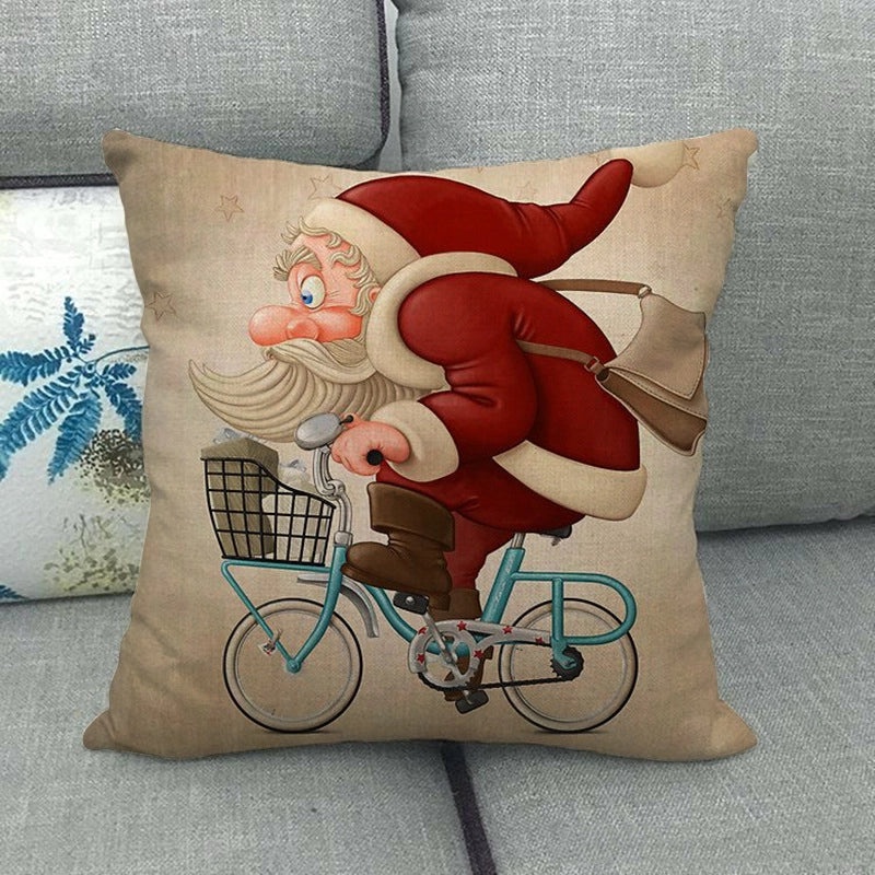 Nordic Modern Classic Christmas Tree Santa Dog Linen Pillow Covers Sofa Couch Decor|Home Decor Pillows