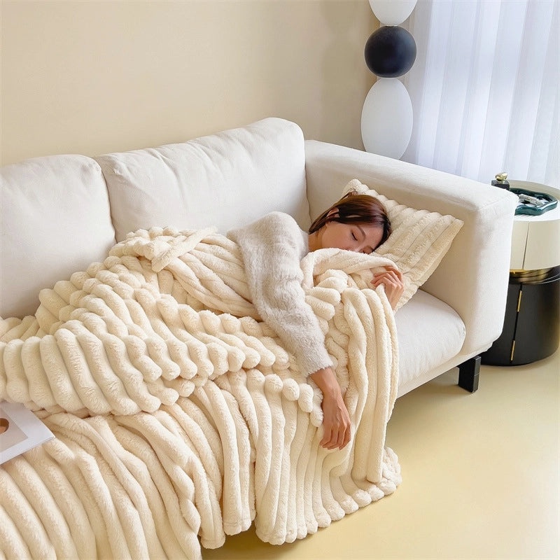 Rabbit Plush Multi-use Nap Blanket Soft Summer Aircon Quilt Small Sofa Car Cover Blanket|Home & Living Textiles