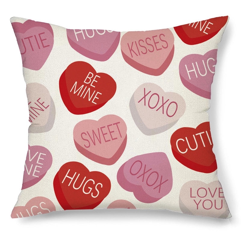 Elegant Nordic Heart-Shaped Letter Polyester Pillow Covers for Sofa and Couch | Home Decor Pillows
