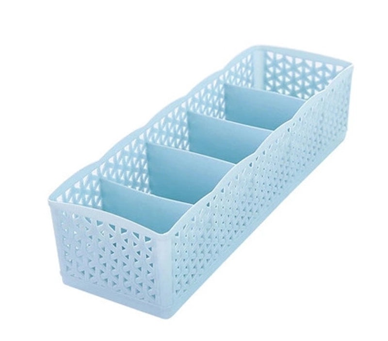 Five-Compartment Plastic Organizer Box for Panties and Socks Storage|Home Storage & Organization