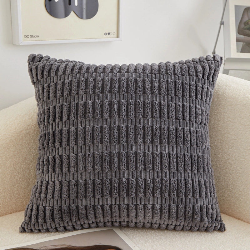 Minimalist Casual Stripe Plush Cotton Throw Pillow|Home Decor Pillows