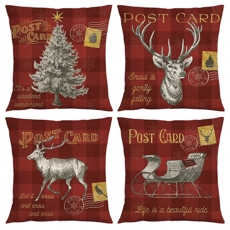 Christmas Holiday Pillow Cover Set for Sofa Home Decor|Home Decor & Living Room Accessories
