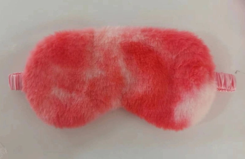 Color Block Tie-Dye Rabbit Hair Eye Mask Minimalist Style | Sleep Masks