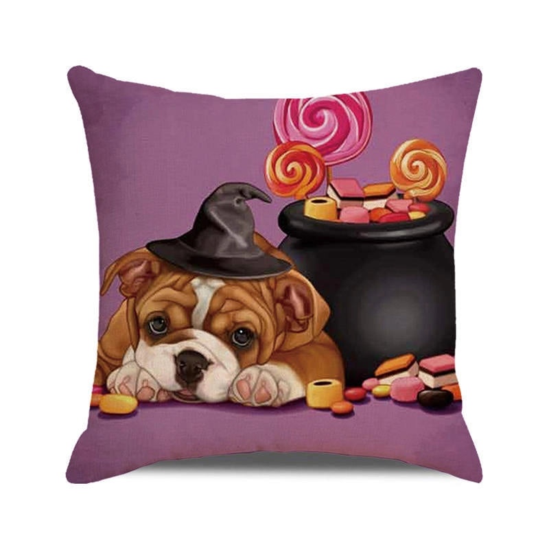 Halloween Cartoon Letter Dog Cat Plush Pillow Cushion for Couch Sofa|Home Decor