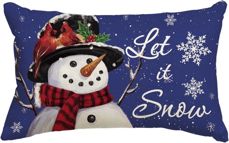 Christmas Holiday Linen Pillow Covers for Couch & Sofa | Home Decor