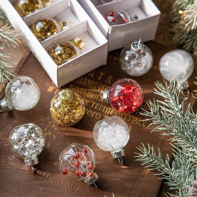 Christmas Clear Glass Ball Ornaments for Indoor Hanging Decor | Christmas Decorations