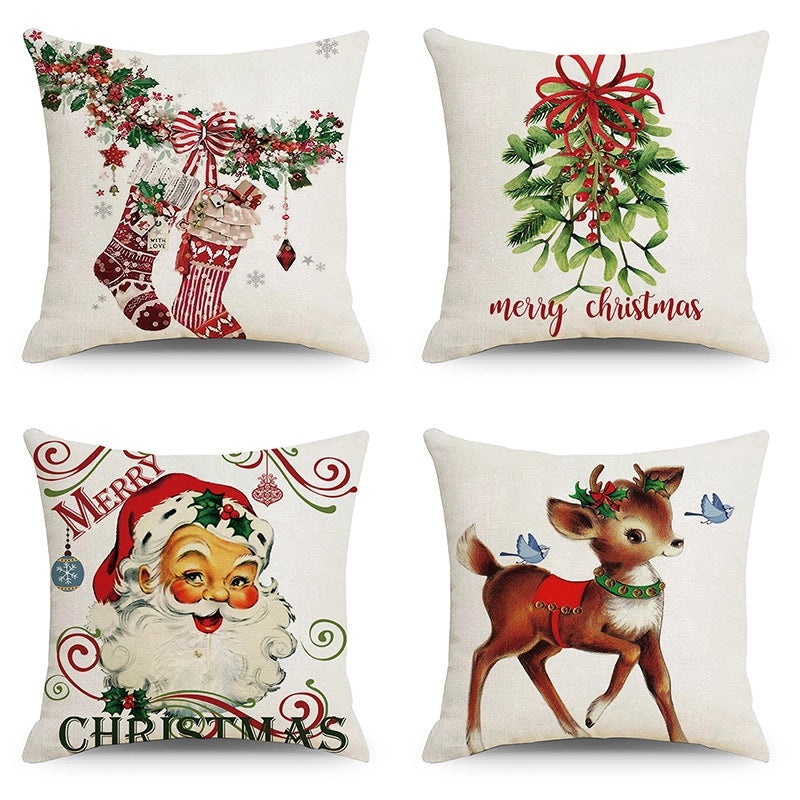 Festive Christmas Stripe Snowflake Pillow Covers | Home Decor & Living Room Accessories