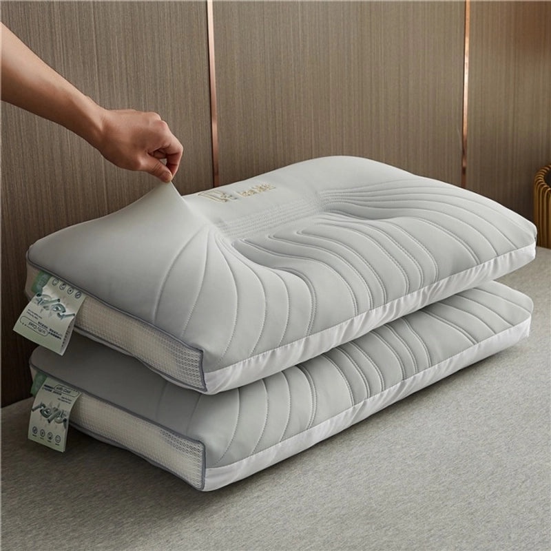 Ice Silk Embroidered Neck Pillow for Better Sleep | Home & Bedding Essentials