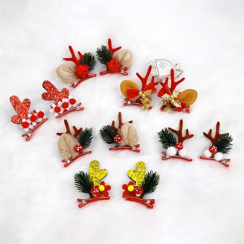 Festive Christmas Cartoon Antler Hairpin Cute Party Accessory for Holiday Celebrations|Holiday Accessories