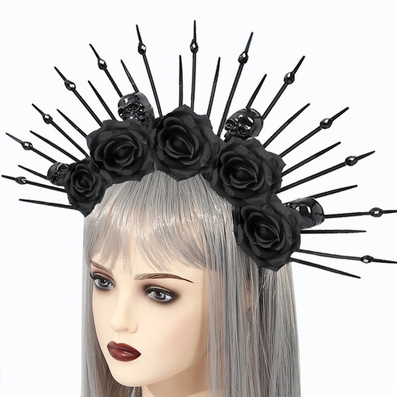 Gothic Halloween Floral Punk Headband for Party Festival | Hair Accessories