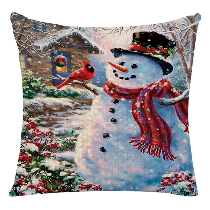 Christmas Santa Snowman Decorative Pillow Covers | Home Decor