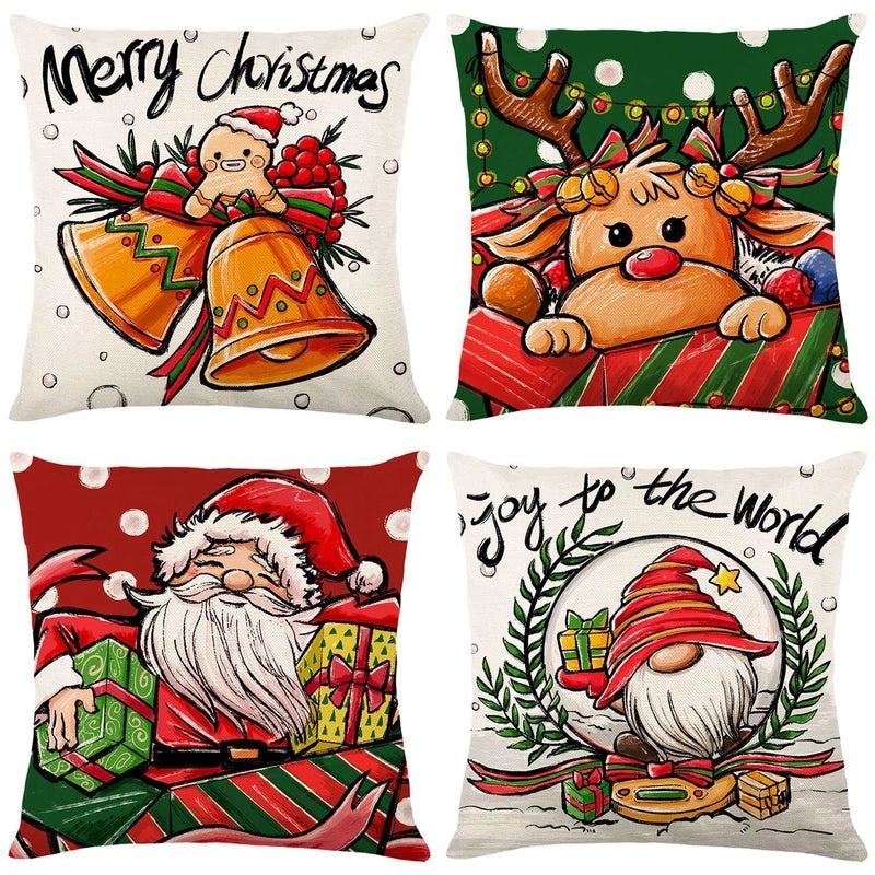 Christmas Holiday Pillow Cover Set for Sofa Home Decor|Home Decor & Living Room Accessories