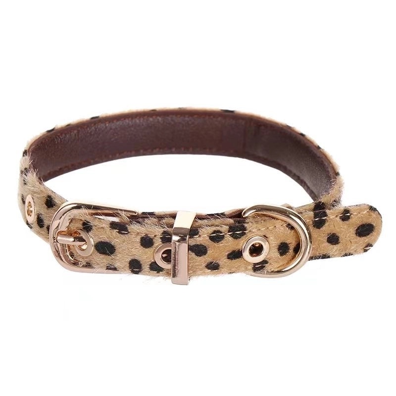 Luxury Mohair Leopard Print Pet Collar British Style | Pet Accessories