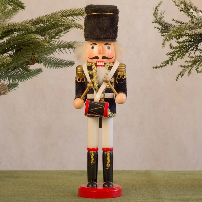 30cm Wooden Nutcracker Christmas Ornament Cloth Wrapped Decorative Craftwork for Home|Home Decor