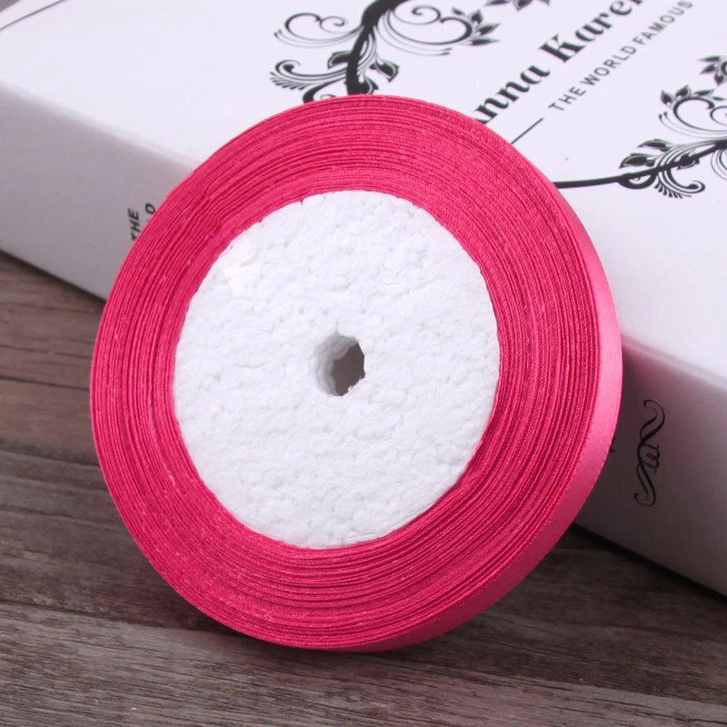 6mm Red Fabric Ribbon with Gold Edge for Hair Accessories and Packaging|Hair Accessories and Packaging Supplies