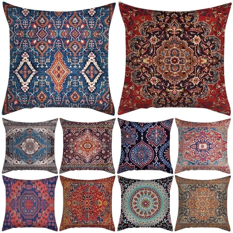Bohemian Geometric Peach Skin Cushion Covers|Home Decor Pillows