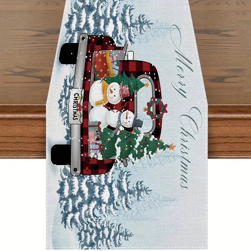 Adorable Cartoon Style Linen Tablecloth for Dining Room Decor|Home & Living Table Linens