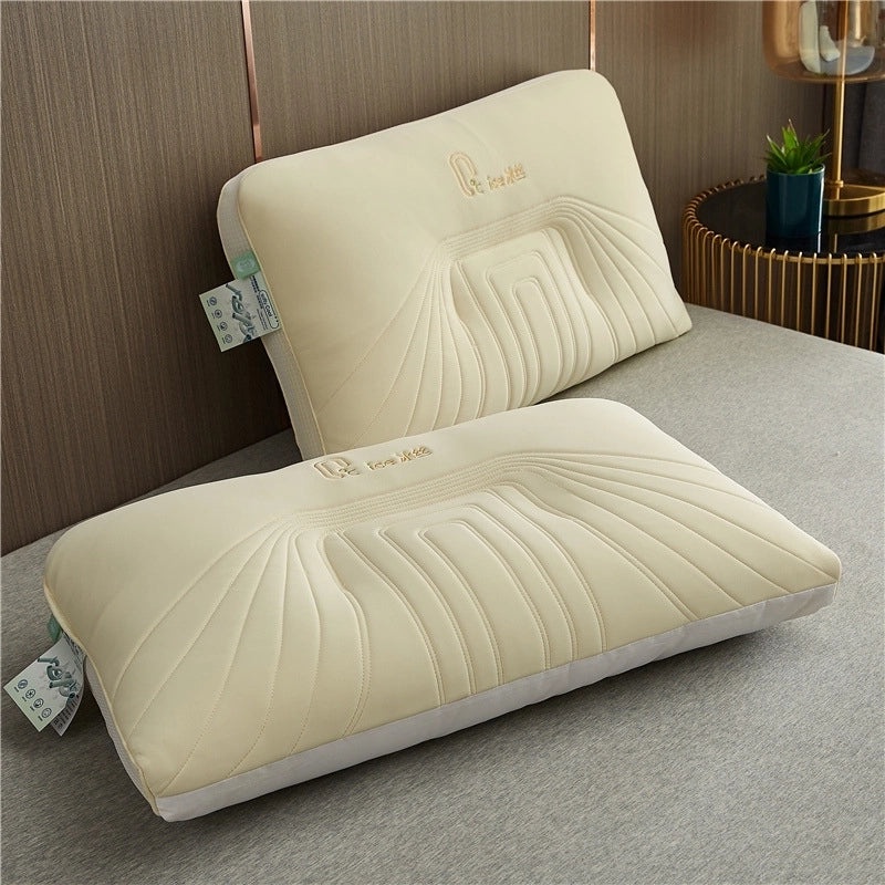 Ice Silk Embroidered Neck Pillow for Better Sleep | Home & Bedding Essentials