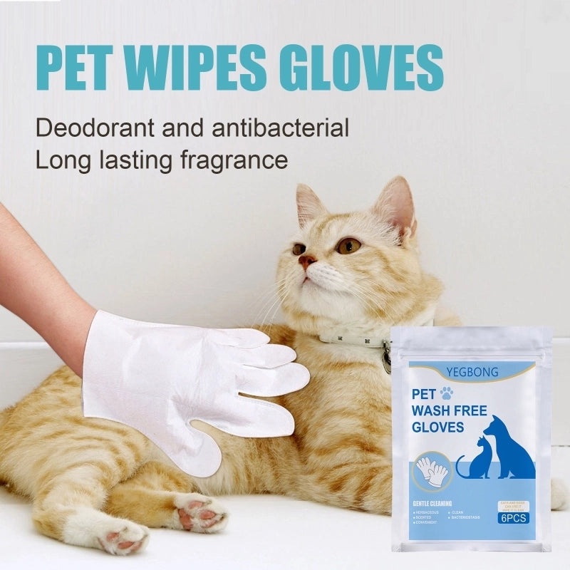 Pet Grooming No-rinse Non-woven Gloves for Cats and Dogs Hair Removal Wipes|Pet Care Accessories