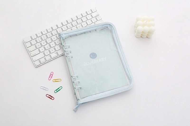 Transparent PVC Soft Shell Zippered Loose-Leaf Notebook Bag A5 A6 Style|Stationery & Office Supplies