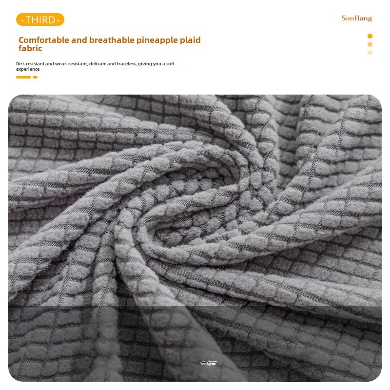 Boat-shaped Stretch Chair Cover Thickened Pineapple Pattern Nordic Style All-Season Dining Chair Slipcover|Home Decor & Furniture