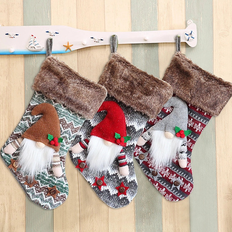 Christmas Knitted Gift Socks Christmas Tree Pendant Holiday Stockings Festive Christmas Decorations | Christmas Decorations & Stockings