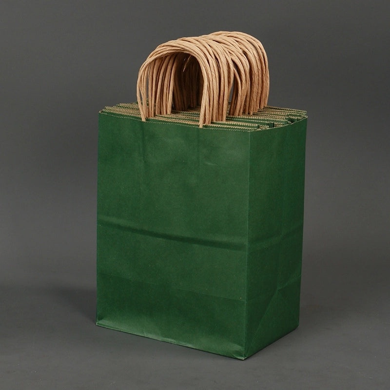 Kraft Paper Tote Bag for Takeaway Milk Tea and Clothing Gift Packaging with Custom Logo Printing|Packaging & Bags