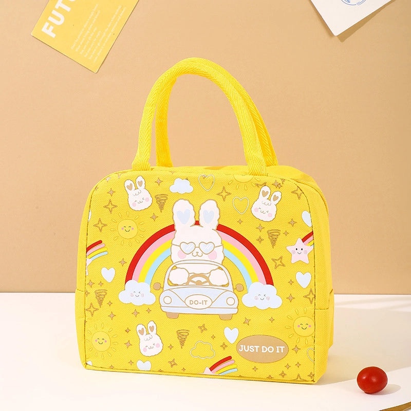 Cute Yellow Duck Insulated Lunch Bag Canvas Handbag for Kids Food Storage|Lunch Bags & Coolers