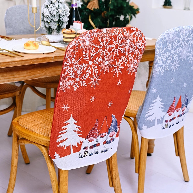 Christmas Santa Claus Snowflake Chair Cover Party Decoration Nonwoven Christmas Table Decor|Holiday Party Supplies