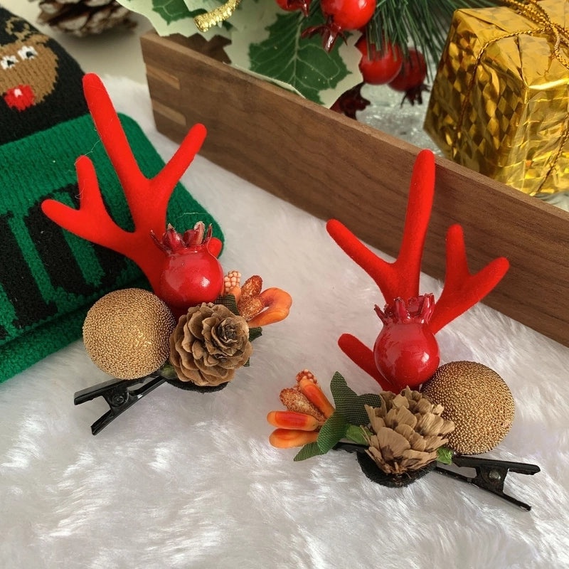 Festive Reindeer Antler Hair Clip for Daily Wear|Hair Accessories