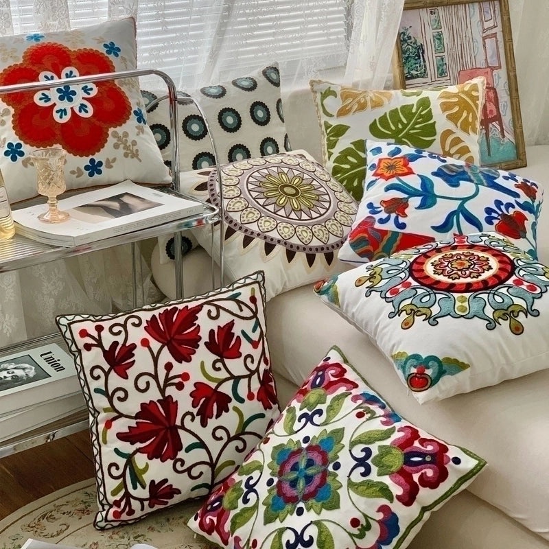 Tropical Floral Cotton Pillow Covers for Vacation Vibes|Home Decor & Bedding