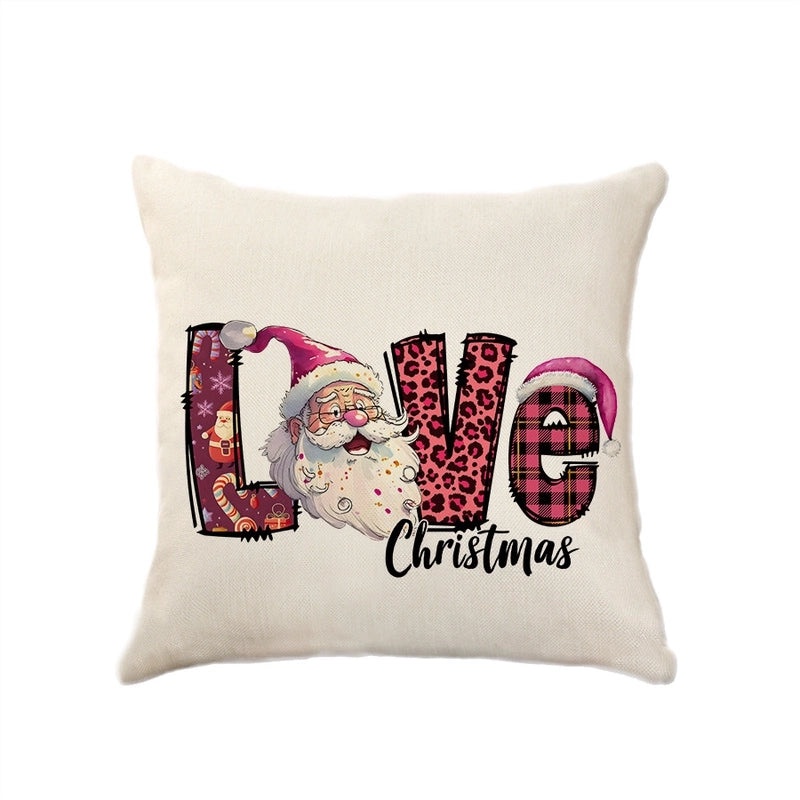 Christmas Holiday Letter Polyester Pillow Covers Couch Sofa Decoration|Home Decor Cushion Covers