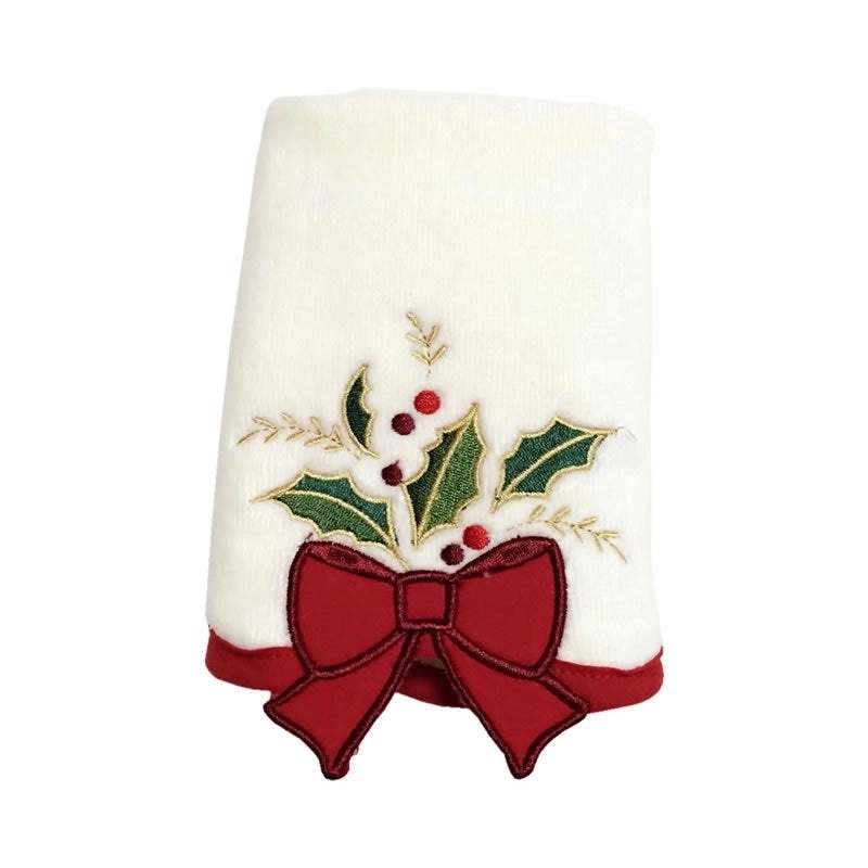 Christmas Tree Bow Knot Cotton Towel Soft Holiday Hand Towel | Home & Living Towels