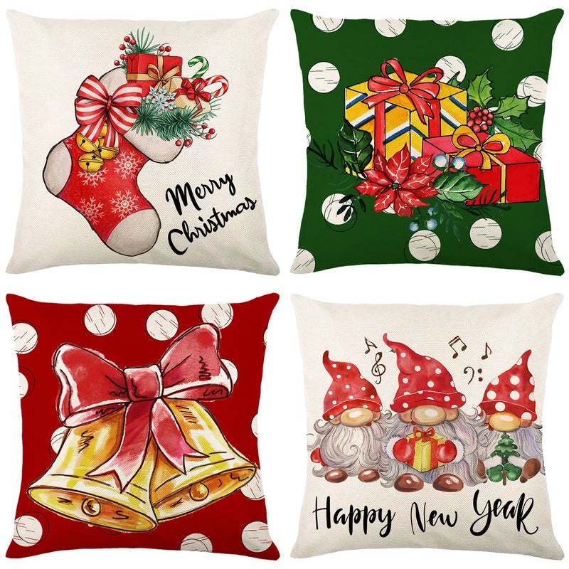 Christmas Holiday Pillow Cover Set for Sofa Home Decor|Home Decor & Living Room Accessories