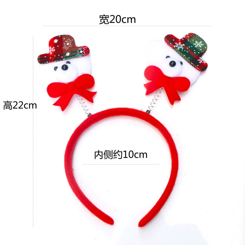 Festive Christmas Hairband with Santa Snowman and Reindeer Antlers for Kids Party Wear|Christmas Accessories
