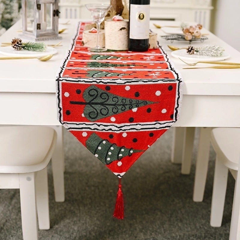 Festive Knitted Christmas Table Runner Cozy Holiday Table Decoration|Home Decor
