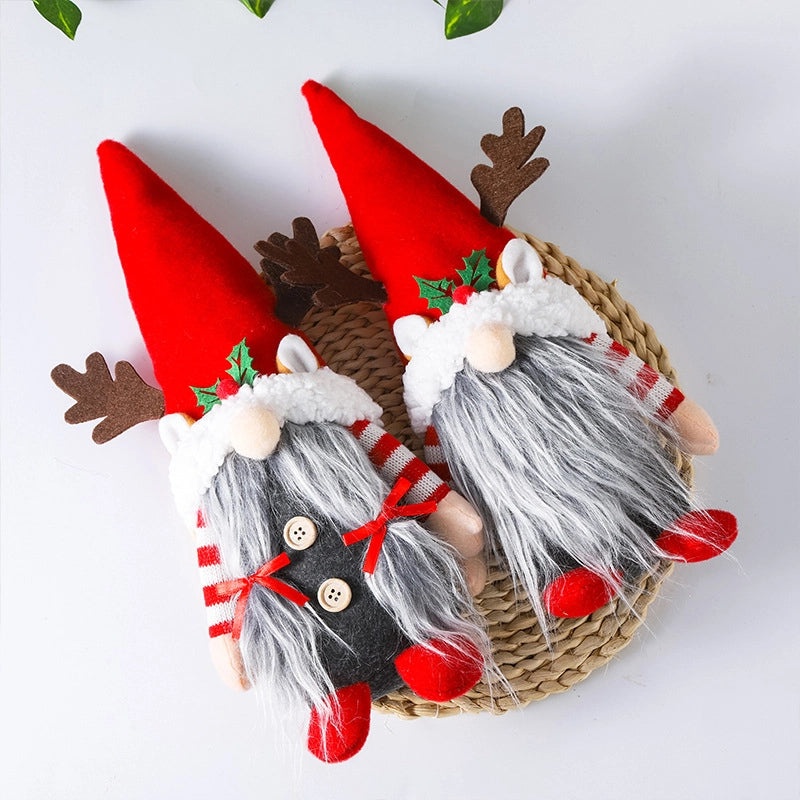 Creative Hong Kong Antler Dwarf Doll Christmas Ornaments | Holiday Decorations & Gifts