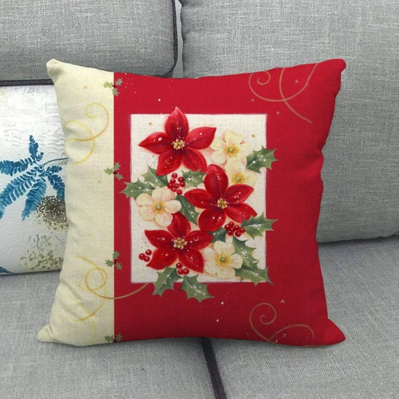 Festive Cartoon Linen Pillow Covers for Couch & Sofa|Home Decor & Pillows