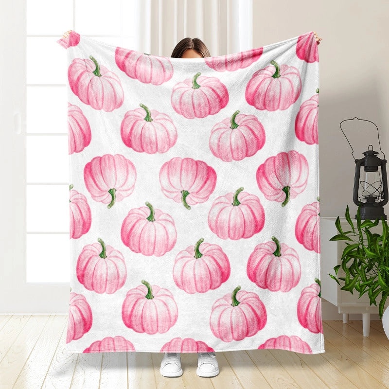Halloween Cozy Pumpkin Bat Ghost Polyester Throw Blanket | Home Decor & Blankets