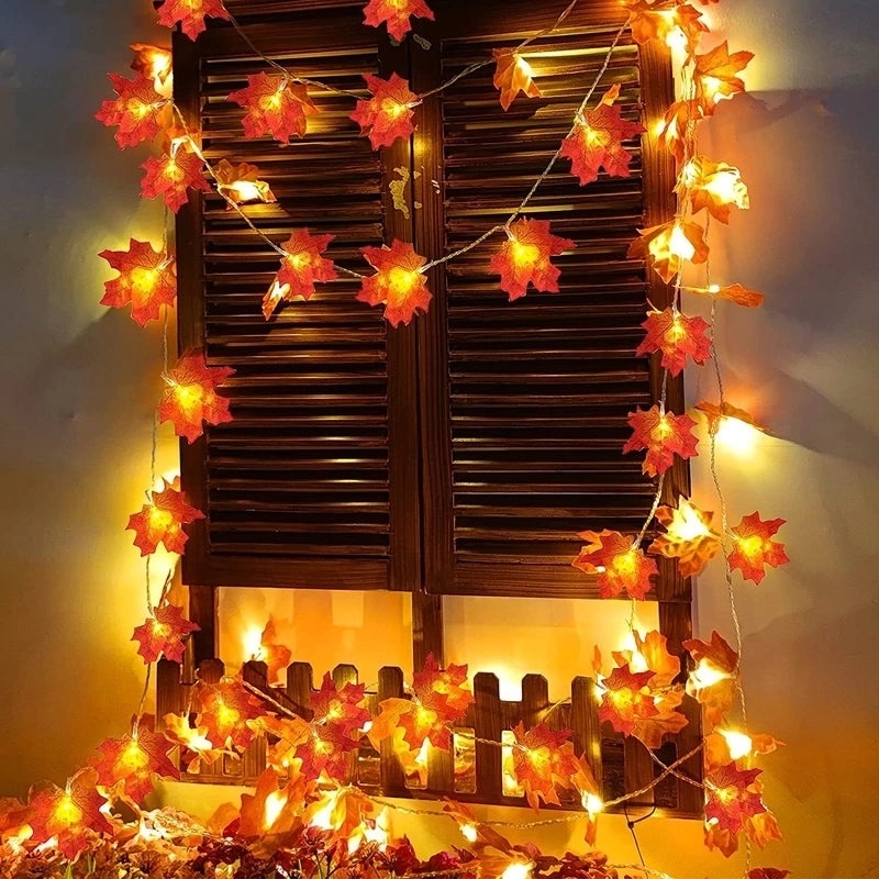Halloween Maple Leaf String Lights Cute Plastic Party Decoration|Home Decor & Lighting