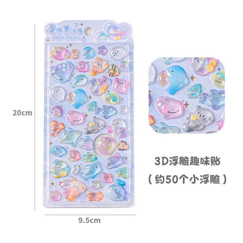 School Graduation Cartoon Epoxy Resin Stickers Set of 2|School Supplies & Stationery