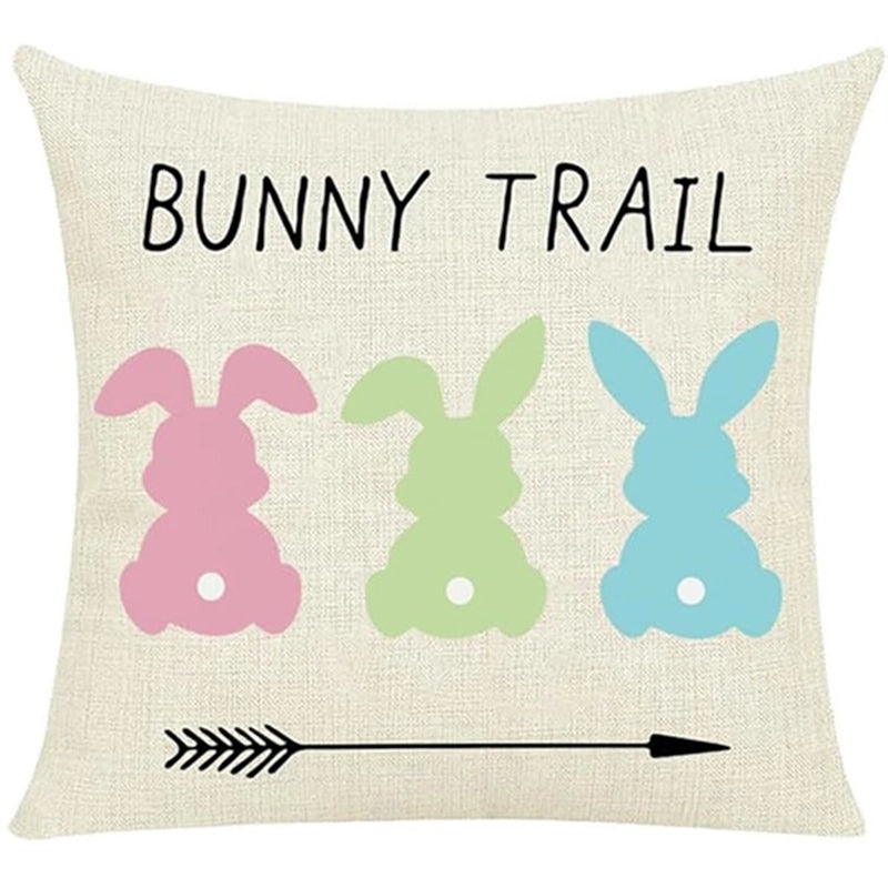 Cute Easter Rabbit Linen Pillow Covers for Couch Sofa Decor | Home Decor Bedding & Pillows