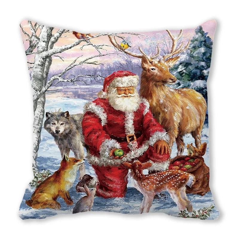 Festive Santa Pillow Covers for Couch Sofa Christmas Home Decor|Home Decor & Pillows