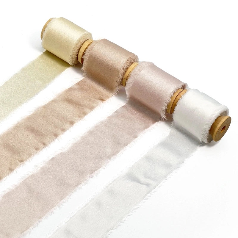 Soft Satin Hand-Torn Burlap Ribbon for Hair Flowers and Christmas Decoration|Craft Supplies & Ribbons